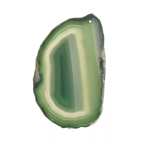 Dyed Agate slice pendant 40 - 80 mm - Green x1