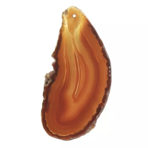 Dyed Agate slice pendant 40-80 mm - Rust x1
