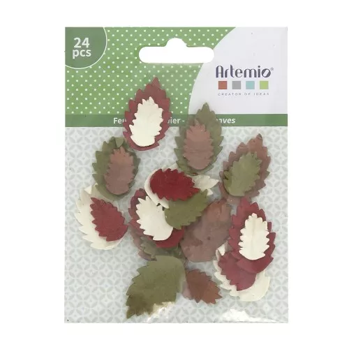Assortment of small Paper autumn leaves Woodland x24