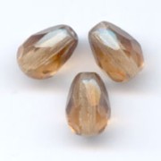 Faceted pear-shaped beads, 7x5 mm - Light Topaz x25