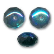 Fire Polished Donut-shaped beads 9x6mm Jet AB x25|raw }}