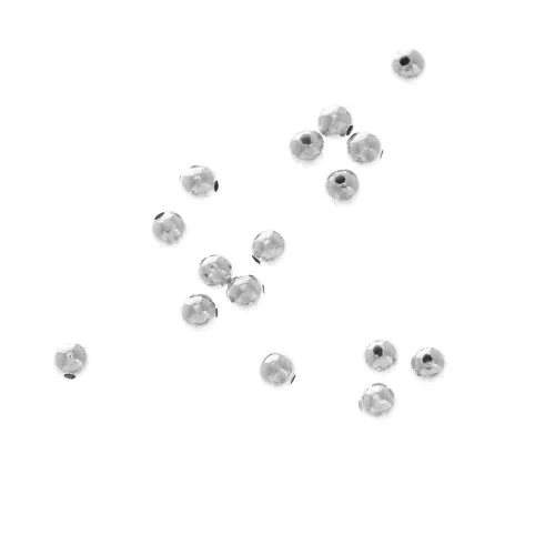 Brass smooth round beads 2 mm - Fine silver plating x200