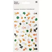 Assortment of 44 embossed Stickers Japanese Garden - Paper Poetry  Koïs/Lotus x1