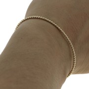 Bracelet with balls and 2 loops 56x47 mm - Gold Plated 3 microns x1
