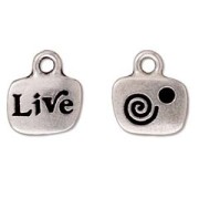 Live charm 14mm Old Silver tone x1|raw }}