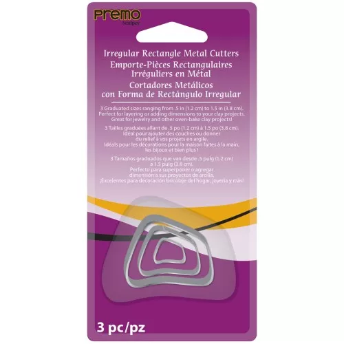 Set of 3 cookie cutters for polymer clay - Irregular Rectangles x1