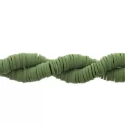 Heishi polymer clay rondelle beads 6x1 mm Olive x44 cm
