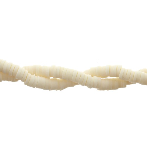 Heishi beads in polymer clay 4x1 mm Ivory x39 cm