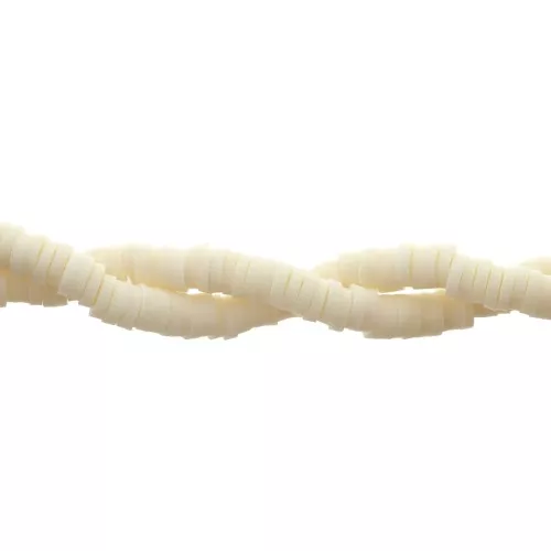 Rondelle beads Heishi polymer clay 4x1 mm Ivory x39 cm