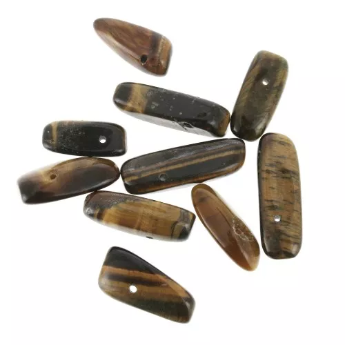 Irregular drop beads 12-22 mm Tiger eye x10