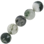 Round gemstones 10 mm Tree Agate x5|raw }}