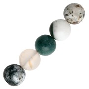 6.5 mm Round Gemstone Beads - Tree Agate x15