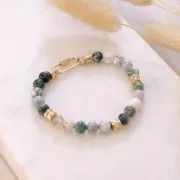 6.5 mm Round Gemstone Beads - Tree Agate x15