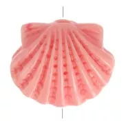 Resin shell bead 10x12 mm - Grenadine x1