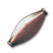 Metal diamond-shaped beads 24x10mm Old copper tone x5|raw }}