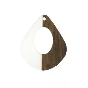 Transparent - Drop openwork resin imitation wood pendant 32.5x27 mm Transparent/Brown x1 Drop openwork resin imitation wood pendant 32.5x27 mm Transparent/Brown x1