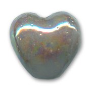 Ceramics heart 20mm Iridescent Grey|raw }}