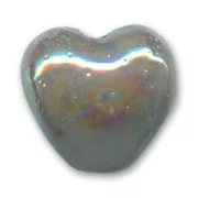 Ceramics heart 20mm Iridescent Grey