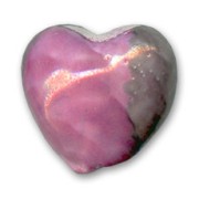 Ceramics heart 20mm Iridescent Grey Fuchsia