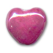 Ceramics heart 20mm Iridescent Fuchsia|raw }}