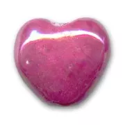 Ceramics heart 20mm Iridescent Fuchsia