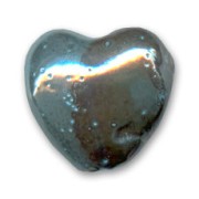Ceramics heart 20mm Iridescent Blue Bronze|raw }}