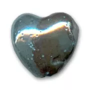 Ceramics heart 20mm Iridescent Blue Bronze