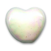 Ceramics heart 20mm Iridescent White|raw }}