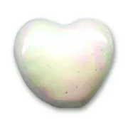 Ceramics heart 20mm Iridescent White
