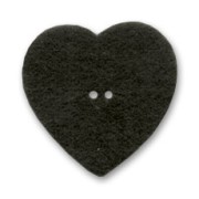 Felt Heart 40mm Black x1