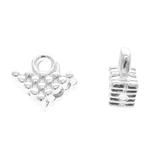 Cymbal Bead Endings - Terminator for Silky Beads 7x8 mm Kalivia Ant Silver Tone x1