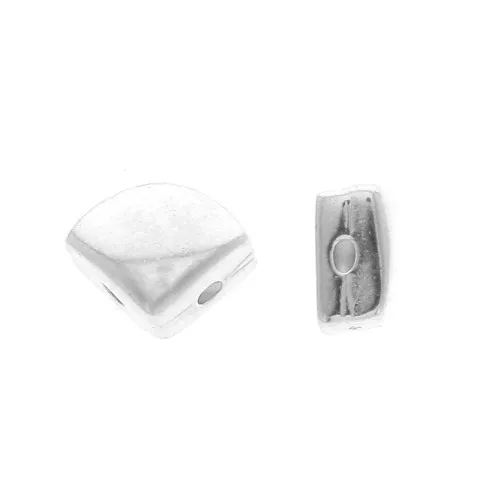 Cymbal Side Bead - Metal bead for Silky Beads 8x6.6 mm Kardiani Ant Silver Tone x1