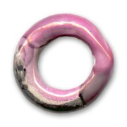 Ceramics ring 24mm Iridescent Grey Fuchsia