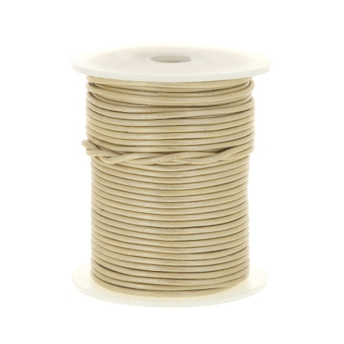 Leather cord 1,5 mm - Metallic Cream x 25m