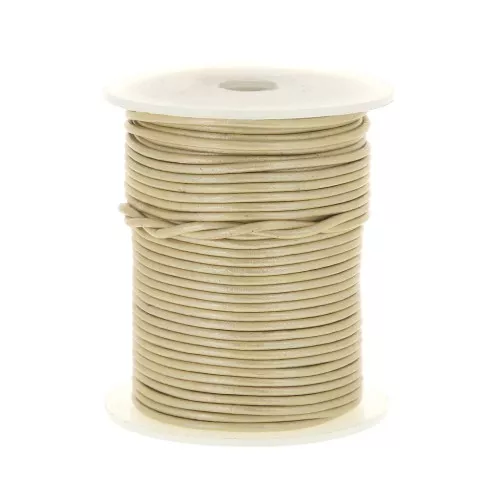 Leather cord 1,5 mm - Metallic Cream x 25m