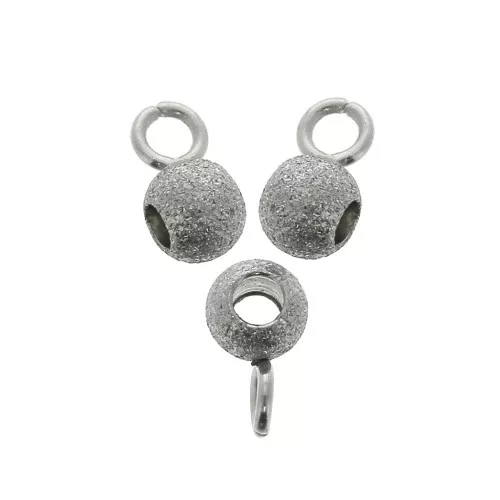 Metal Stainless Steel beads with loop 7x4 mm x4