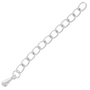 Rombo mesh extension chain 60 mm silver x1