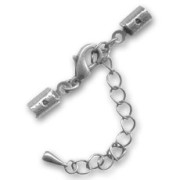 Lace holder clasp 3mm Old silver tone|raw }}