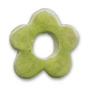 Ceramics flower 22mm Iridescent Green