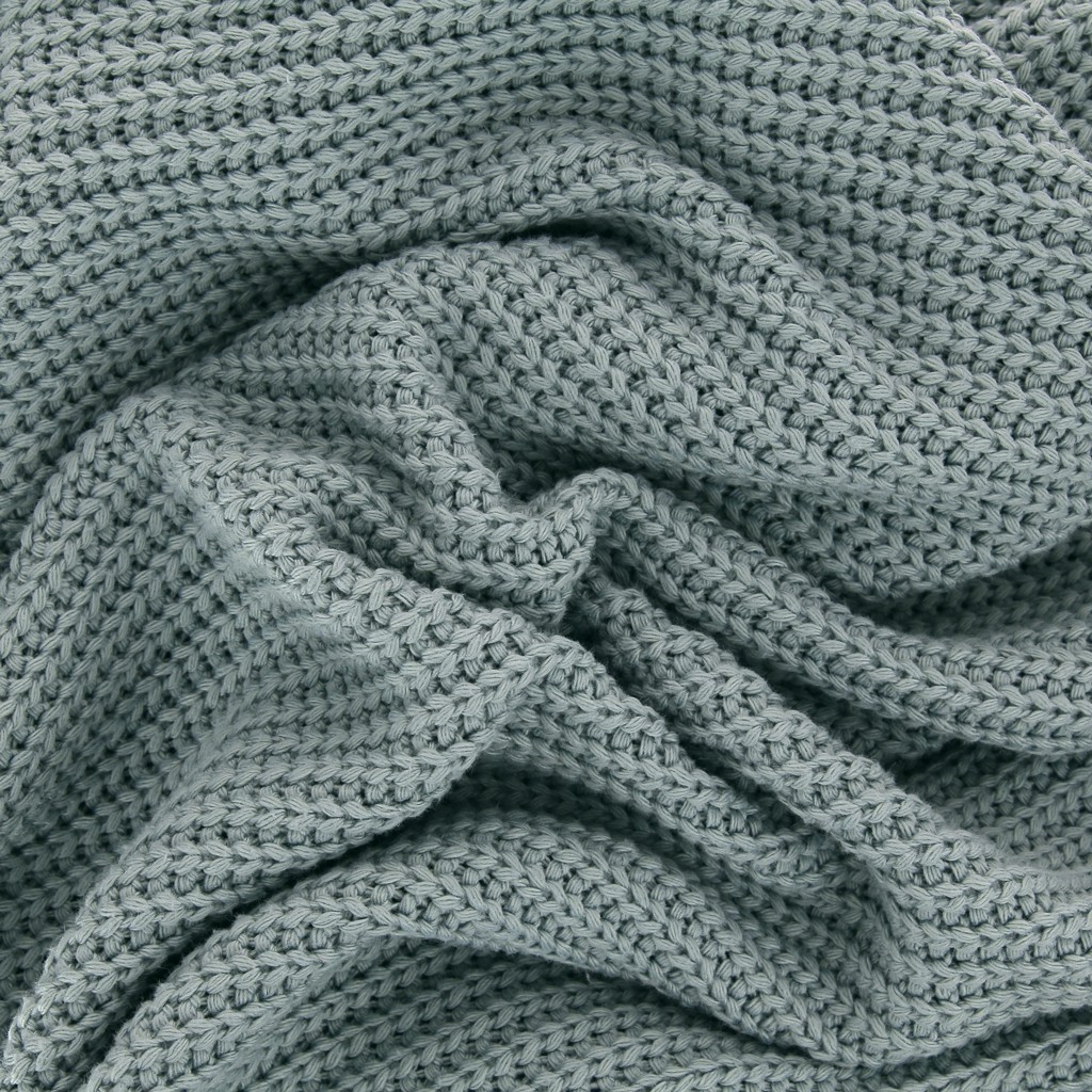 Knitwear jersey fabric Big Knit Greygreen x20cm Perles & Co