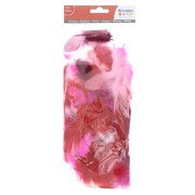 Feathers 8 to 12 cm for DIY jewelry and decoration - Red/Pink x10gr