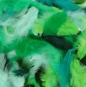 Feathers 8 to 12 cm for DIY jewelry and decoration - Green/Turquoise x10gr