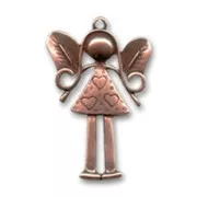 Little girl charm 38mm copper tone x1