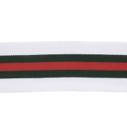 Wide reversible sponge elastic braid 40 mm White/Green/Red x50cm