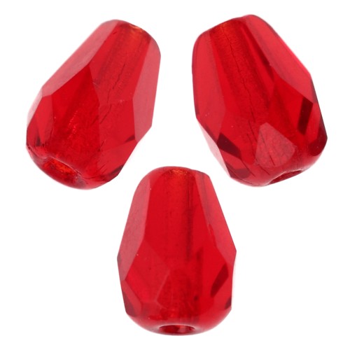 Fire Polished faceted pear-shaped beads 7x5mm Light Siam  x25