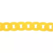 Glossy plastic chain with oval twisted links 29x21 mm - Yellow x50 cm