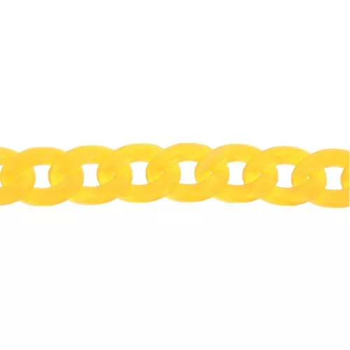 Glossy plastic chain with oval twisted links 29x21 mm - Yellow x50 cm