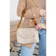 Glossy plastic chain with oval twisted links 29x21 mm - Yellow x50 cm