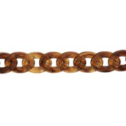 Glossy plastic chain with oval twisted links 29x21 mm - Brown Scale x50 cm|raw }}