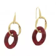 Glossy plastic chain with oval twisted links 29x21 mm - Brown Scale x50 cm